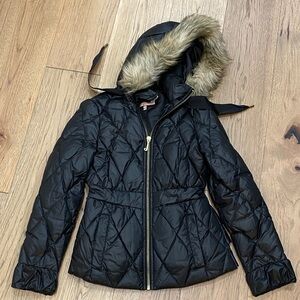 Juicy Couture Black Jacket with Faux Fur Trim